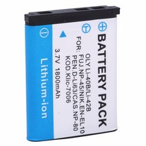 니콘 카메라 배터리 li-40b li-42b li40b li42b 리튬 이온 olympus u700 u710 fe230 fe340 fe290 fe360 1800mah for