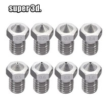3D프린터 관련 부품 용품 3D 프린터용 스테인리스 스틸 노즐 V5 V6 스레드 0.2mm 3.00mm 압출기 핫엔드, 12 08mm 1.75mm