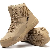 AZXPROT 남성용 밀리터리 전술 부츠 15.2cm(6인치) 방수 경량 전투 미끄럼 방지 하이킹 통기성 있는 야외 사막 탠 색상 10.5