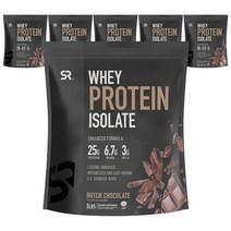 스포츠리서치 웨이 프로틴 아이솔레이트 단백질 보충제 더치 초콜릿 글루텐 프리, 2.27kg, 6개
