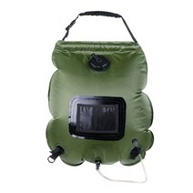 5 갤런 해변 수영 목욕 가방을위한 휴대용 태양열 샤워 온수 가방, 47x50cm, PVC, 녹색