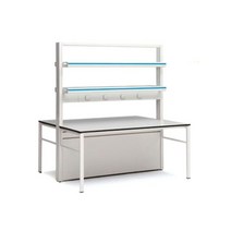 퍼시스 [본사직배송] 퍼시스 테이블 선반 양면형 LAR128HA 실험대, BK4B
