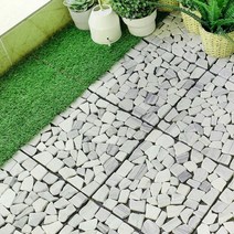 마당 발코니 베란다 정원 장식 셀프 인테리어 자갈 자기질 타일, 1개(한조각)30x30cm, 블랙커팅
