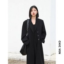 여성 블레이저 마이 크롭자켓 CHIC VEN Women Blazers 두꺼운 롱 트렌치 코트 맞춤형 윈드 브레이커 겉옷 톱 오피스 레이디 가을 겨울