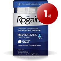 Rg 로우게인 미국 직배송 남성용 엑스트라 헤어 영양 관리 리그로우쓰 트리트먼트 폼 60g 3개입, 1팩