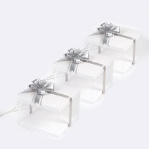 star starred 투명 케이크 상자 흰 뚜껑 올인클루시브, 미디엄(2호~3호 1단) 3개, 1개