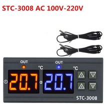 자동 온도 조절기 STC-3008 디지털 컨트롤러 AC 110V 220V DC 12V 24V 이중 습도계 가열 냉각 2 개의 릴레이 출력 40% off, CHINA, AC 110V-240V