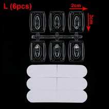 미니 벽걸이 투명 방수 강력 자기 접착 후크 랙 가정용 주방 욕실 행거 홀더, 6pcs (Large)