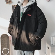 남자겨울아우터 웰론 코트 흐름 와이드 루즈핏 건달카리스마 카고 패딩 후드Hood 보온 상의