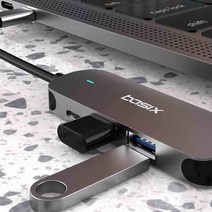 C타입 멀티 허브 4in1 USB3.0 4K HDMI 맥북 에어 프로 스마트폰 티비연결, 01  BX4H 4포트 4in1C타입허브
