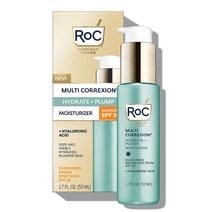 록 RoC 멀티 코렉션 히알루론산 안티 에이징 데일리 페이스 모이스처라이저 브로드 스펙트럼 선스크린 SPF 30 파라벤 프리 스킨 케어 포 우먼 남성 1.7 oz, 기본