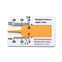 0-20mm 자동차 타이어 트레드 깊이 버니어 캘리퍼스 눈금자 휠 타이어 두께 게이지 테스터 미터 표시기 측정 도구 자동차 용품, 노란색