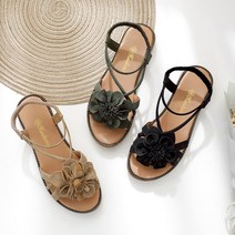 제이드클럽 플라워 코사지 밴딩 스트랩샌들 S951