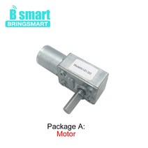 Bringmart-DC 웜기어 모터 6-24V 자동 잠금 DC 감속 미니 8mm D7 샤프트 길이 25mm 역방향 고 토크 JGY370, [03] 12V 30rpm, [04] Package J