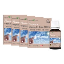 비타민D3 1000 IU 어린이 유아 키즈 청소년 액상 고함량 프리미엄 활성형 비타민d 드롭 캐나다 비타민 디 오렌지향 유로드로퍼 용기 유리병 뼈 건강 영양제, 15ml x 4, 15ml