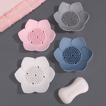 북유럽풍 연꽃 실리콘 고급 비누받침대 2종 세트, 그린2P