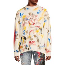 PALM ANGELS 팜앤젤스 로고 Print Dropped 숄더 스웨터 - CREAM MULTI 220985