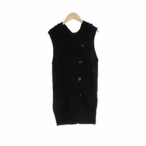 톰보이 블랙 울혼방 후드니트조끼 여자 XS 2552