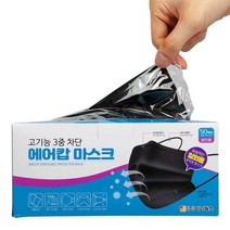 TV홈쇼핑 에어캅 일회용 마스크 덴탈마스크 50매 (개별포장), 성인용 블랙(개별포장)