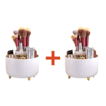 네모생활 회전식 화장품 브러쉬 정리함 2개 화이트 색상 당일발송, 화이트X2