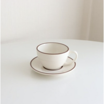 시라쿠스 라인 라떼 커피잔 세트, 브라운, 4세트