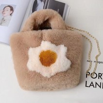 은창)로투스 플라워 퍼 미니 가방 숄더백 겨울 토트백 _ 230206EA