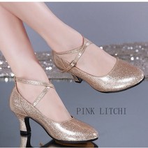 [PINK LITCHI]여성 댄스 슈즈 라틴 댄스화 모던댄스 신발 bb2 zhuo1015, 235, 레드A-3.5CM