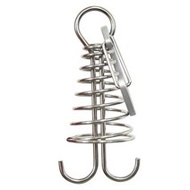 10pcs 나선형 모양의 봄 문어 데크 페그 카라비너 ​​후크 내구성 로프 버클 텐트 후크 보드 페그 캠핑 하이킹, 은, 씨엔