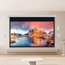 빔프로젝터스크린 전동 롤러블 CLR스크린 블라인드형, 금속, 100 인치