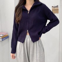 포디룩 [쫀쫀탄탄짜임] 레글런 투웨이 집업 니트가디건