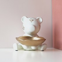 현관문 수납 열쇠 아이디어 거실 장식품 신발장 인테리어 소품 입구, 화이트 곰돌이 수납