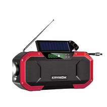 태양광 비상 배터리 충전기 라디오 손전등 방수 재난, 오렌지 5000mAh