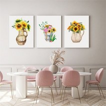 셀러허브 감성 수채화 해바라기 그림 액자 No1 10 캔버스 20호, 6번／20호53x73cm(캔버스액자옆면흰색)