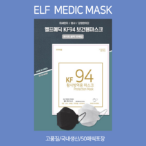 KF94 국내원자재 화이트 블랙 100매(50매입포장), 화이트50매입 X2(100매)