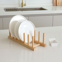 고무나무 원목 접시정리대 접시꽂이, 단품