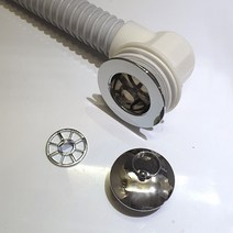 꼬미상점 L자 욕조배수구 트랩세트 욕조마개 걸름망 호스, 2세트
