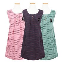 더와이 물방울 주름 앞치마, 상세설명 참조, 핑크