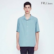 FRJ 5부 오픈카라 CN자수 셔츠 F92MSH084A 블루키