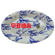 PSP용기 일회용 스티로폼 접시 타원 회 생선 정육 트레이 1회용품 타원 380호 청죽 400EA