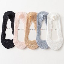 [5개1세트] 워더미 무봉제 레이스 푹신 쿠션 덧신 페이크 삭스 세트 CHW412