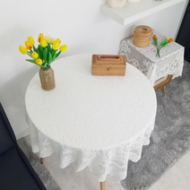 북유럽 감성 레이스 테이블보 사이즈 고급형, 90x90
