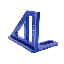 다기능 알루미늄 합금 목공 통치자 광장 레이아웃 마이 터 삼각형 눈금자 45/90도 미터법 측정 도구, Blue