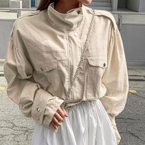 떳다그녀 런베릿 린넨 크롭 점퍼