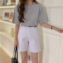 여성 봄 여름 라운드 스프라이트 오버핏 반팔 티셔츠