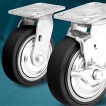 캐스터 경중량 우레탄 바퀴 6인치 검정 카트기 발통 핸드카트 교체용 수레, 경중량용TRO6인치검정브레이크