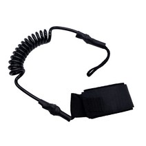 Royalways 4ft 5.5mm 코일 서핑 보드 리드 SUP Leg / Wirst Rope - Paddle Leash 및로드 리드-다목적 및 내구성-다양한 색상, 플라스틱, 블랙