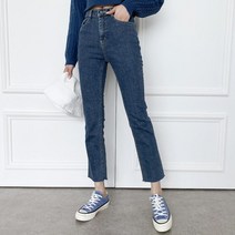 다잇템 여자 SS 슬림 진 컷오프 H라인 클래식 팬츠
