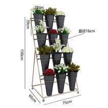 꽃가게 철제 생화 진열대 꽃다발 거치대 꽃통 선반 꽃집 전시대, 06번 3x4 골드프레임 블랙바구니