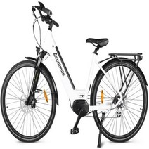 전기 자전거 전동 배달 Accolmile전기 도시 700C 28 인치 Bafang M200 250W 36V 중앙 모터 Intube 배터리 540Wh 트랙 ap GPS 포함, White Type A