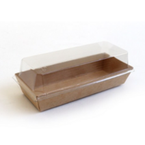 크라프트 무지 핫도그 뚜껑 세트 190x80x35mm (뚜껑높이 35mm), 10개입, 40개